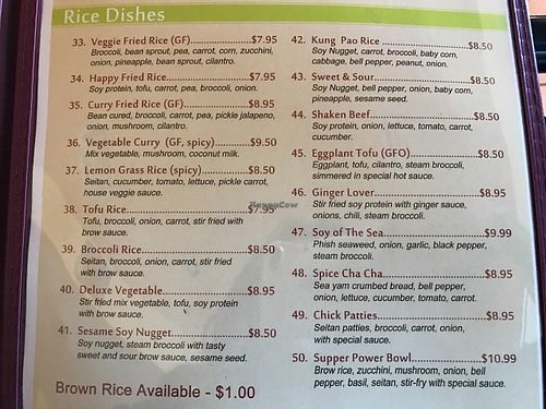 Menu at Goji Cafe in Dallas