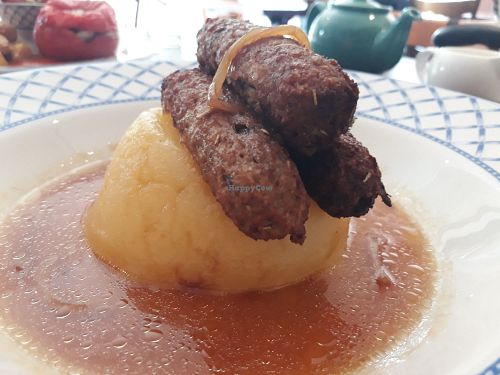 Vegan sausages and mash at The Horseshoe in Warlingham