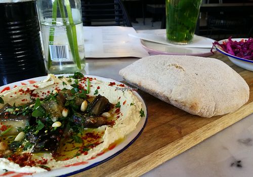 Hummus with eggplant. at HUmmUS in The Hague