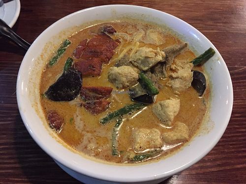 Vegan laksa (with mock chicken/duck) at Vegie Mum in Fitzroy