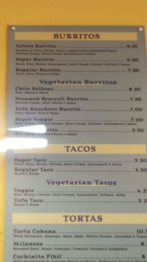 Vegetarian menu options, can be made vegan, including tofu! at La Fonda in San Francisco