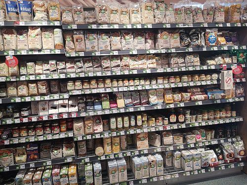 Muesli, plant based milks, spreads at DM Drogerie Markt in Krk