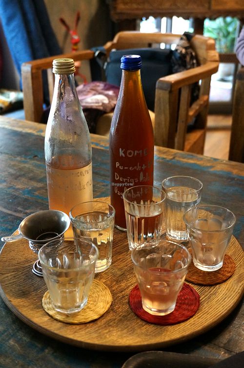 Kombucha drinks at Runa Tearoom in Riga