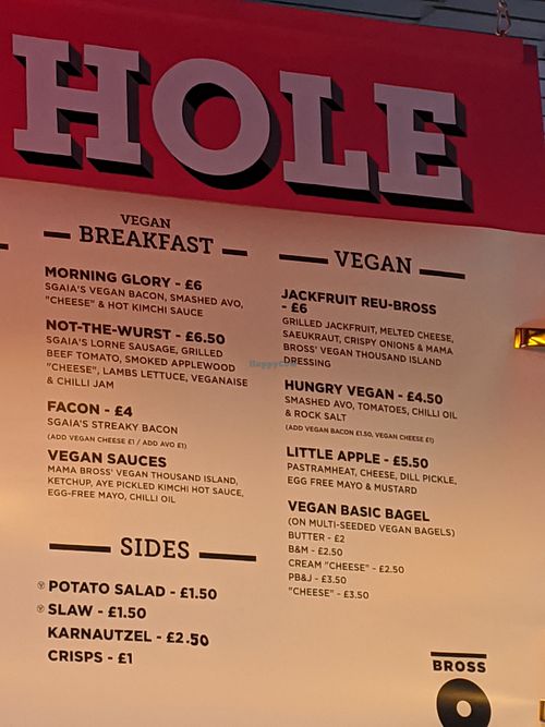 vegan options at Bross Bagels - Leith in Edinburgh