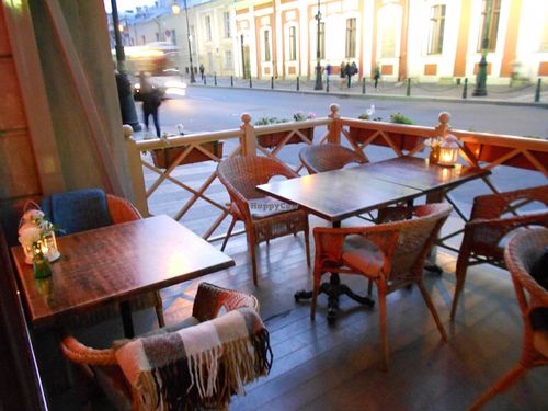 terrace at Cafe Botanika in St Petersburg