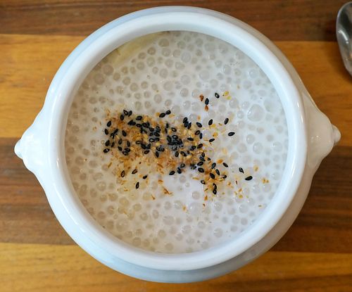 Tapioca soup (dessert) at Kapunka Vegan in Paris
