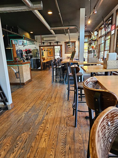 Bar and indoor sitting at Ranch Camp in Stowe