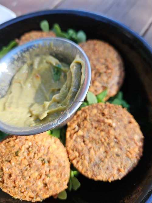 Falafel Nuggets with AvoSauce appetizer at Ranch Camp in Stowe