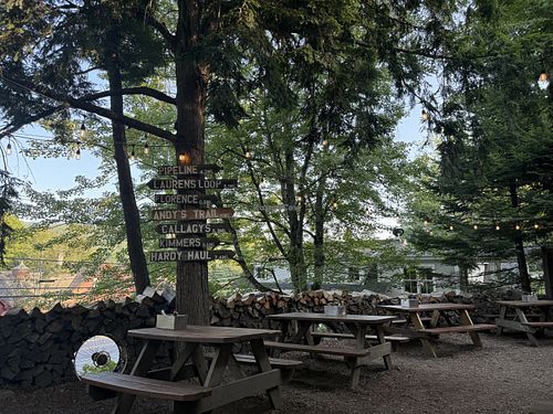 Outside seating area  at Ranch Camp in Stowe