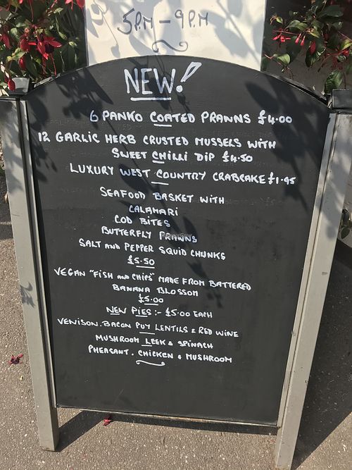 Spot the Vegan Fish n Chips aka Bish n Chips😄 at Piggy in the Middle in Porlock