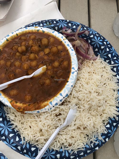 Chana massala (chickpeas) at Raj's Funnel Cakes in Gatlinburg