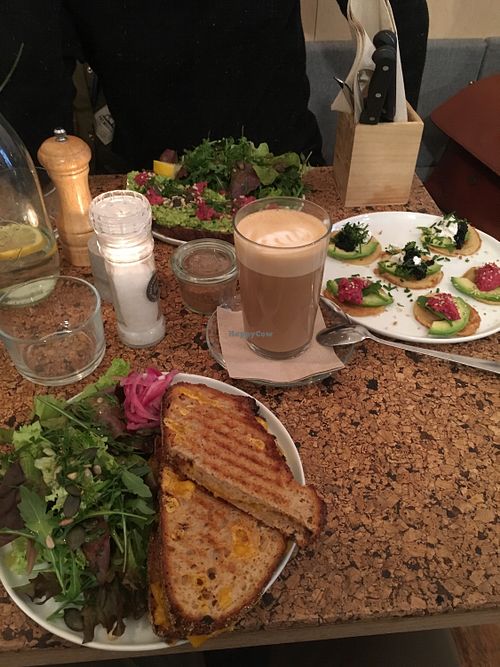 Avocado sandwich and cheese sandwich at Okay Cafe in Berlin
