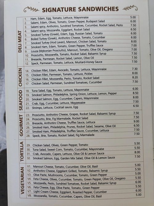 Sandwiches at Popolo in Mykonos