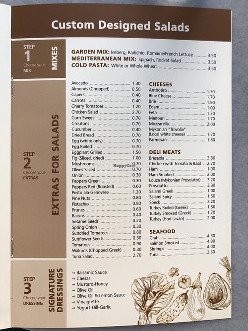 Custom salads at Popolo in Mykonos