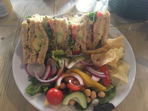 Vegan club sandwich  at Kitchen Garden Cafe in Birmingham