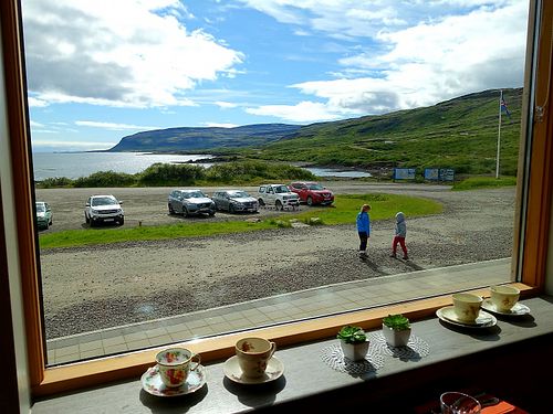 View from the restaurant at Hotel Flokalundur in Patreksfjordur