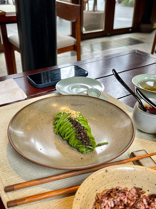 Sichuan Dan Dan Spinach Noodles at Mi Xun TeaHouse 谧寻茶室 in Chengdu