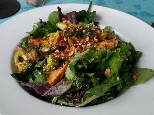 satay salad at The Foundation Lounge in Vancouver