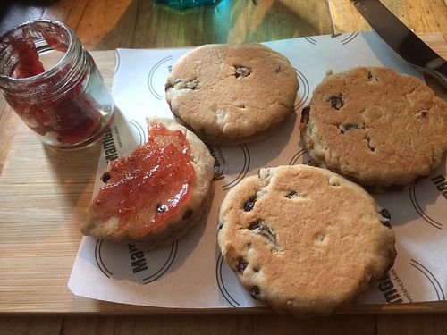 Bore da all-day breakfast (welshcakes and jam) at MamGu Welshcakes in Harverfordwest