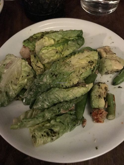 Vegan Caesar salad. Make sure to specify vegan because they make a non-vegan Caesar as well   at Catch in New York City