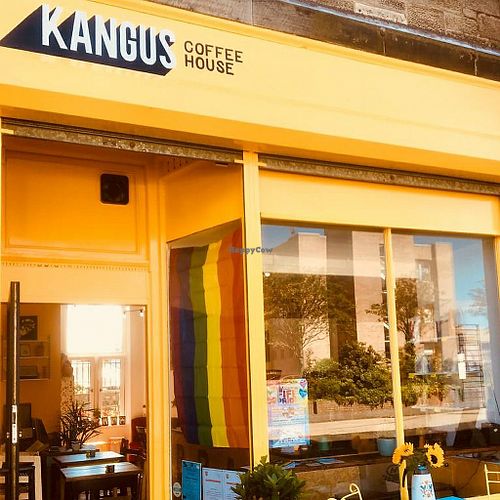 Ouside at Kangus Coffee in Kirkcaldy