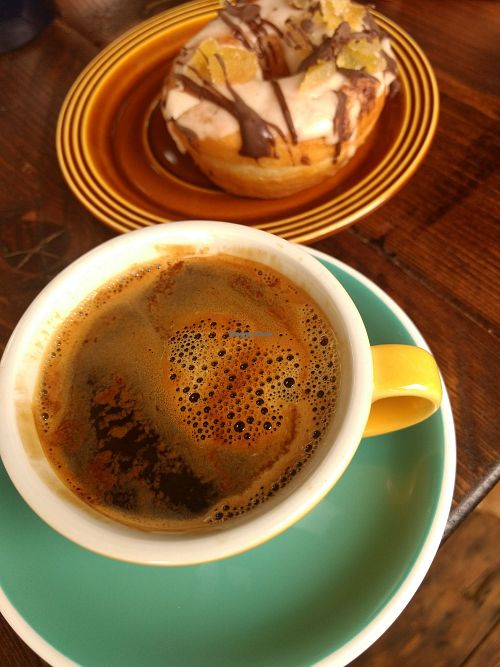 Coffee and donut at Kangus Coffee in Kirkcaldy