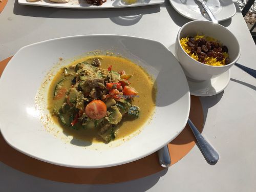 Saffron risotto (made vegan) at Riso Risottoria Del Mundo in Funchal