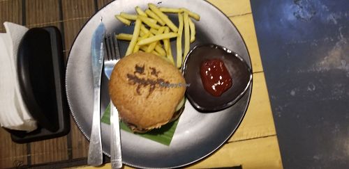 Vegan hamburger at ELPI Vegan Resto in General Santos