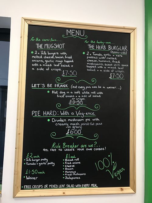 Great menu at Petit Poirot's Vegan Comfort Food in Bridgend