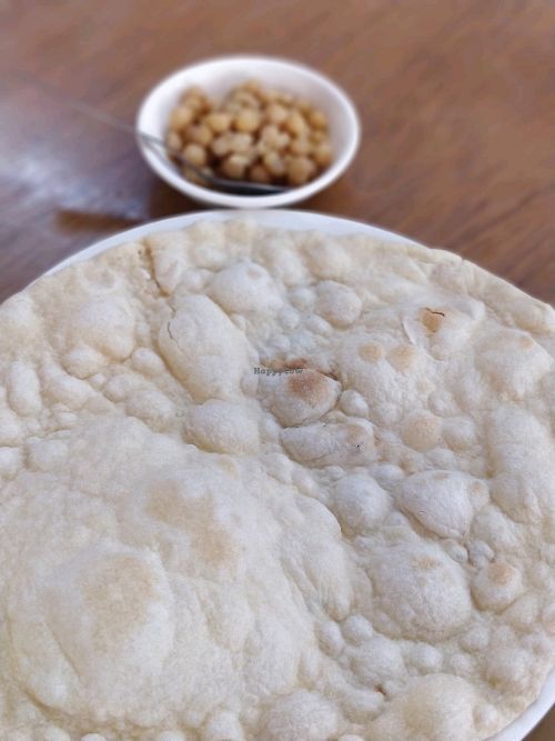 Indian flat bread with chickpeas at Mogok Daw Shan Noodle in Mandalay