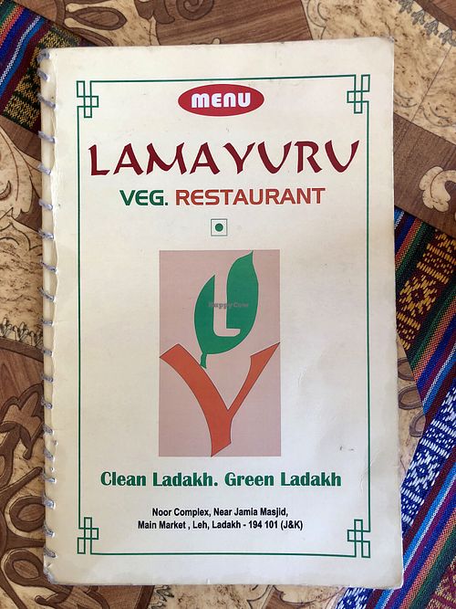 Menu at Lamayuru Restaurant in Leh