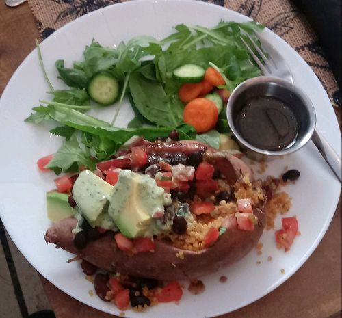 loaded sweet potato at Bumbling Bee in Virginia Beach