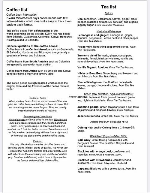 wonderful tea selection  at Kaffi Laekur in Reykjavik