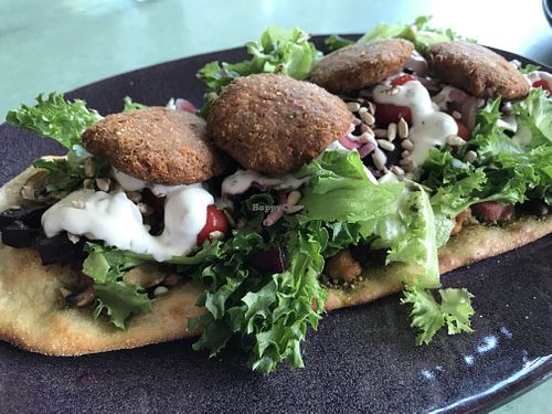 falafel flatbread   at Kaffi Laekur in Reykjavik