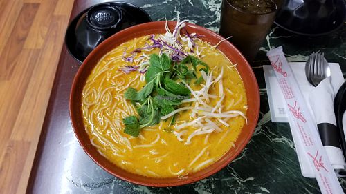 Suta's kaopoon lao, with tons of rice noodles, fresh veggies, and lots and lots of coconut milk. at KB's Thai Hut in Sacramento