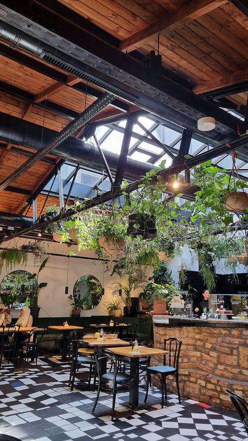 Inside (there's an outside patio as well) at Cafe Kunst Haus in Vienna