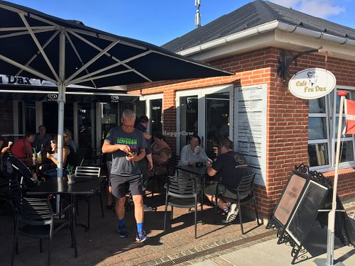 Outside at Café Fru Dax in Romo