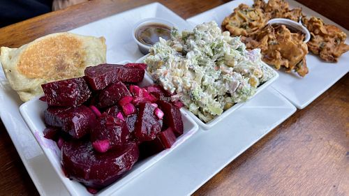 Beet salad and Cole slaw - my favorite!  at Sweet Cherubim Restaurant and Bakery in Vancouver