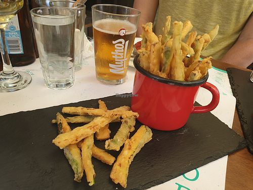 Fried zucchini yum! at Portego in Crete