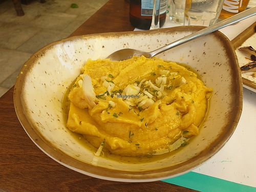 Fava mash yum! at Portego in Crete