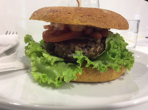 My healthy mushroom burger at Barcode Mitra in Zagreb