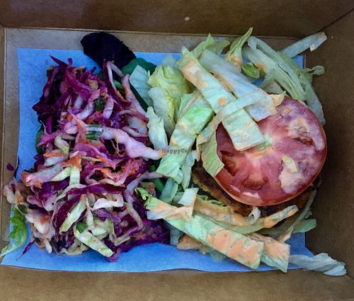 Open-face crabcake sandwich  at The Farm Stand at 14th in Ocean City