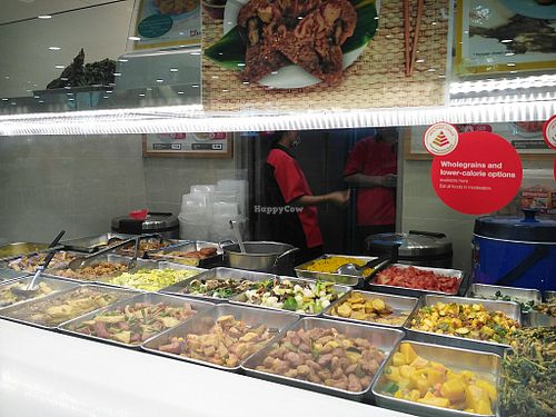 Different type of dishes to choose to go with rice or noodle at Sengkang General Hospital - Vegetarian Stall in Northeast Singapore