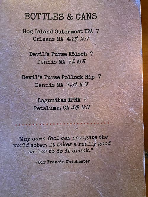 Beer  at Terra Luna in North Truro