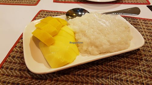 Mango and sticky rice at Lao Kitchen in Vientiane