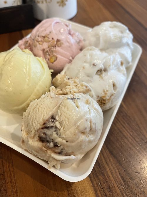5 scoop flight  at Clementine's Naughty & Nice Creamery in Clayton