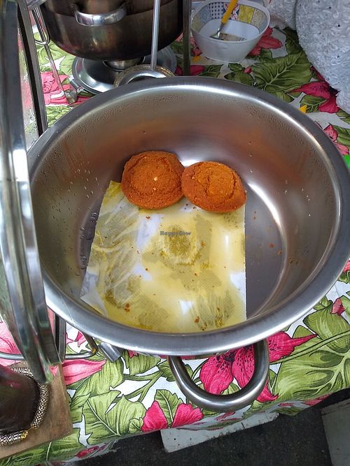 Fried onion+bean balls, base of this Nigerian snack. at Acarajé da BaiAnna in Rio De Janeiro