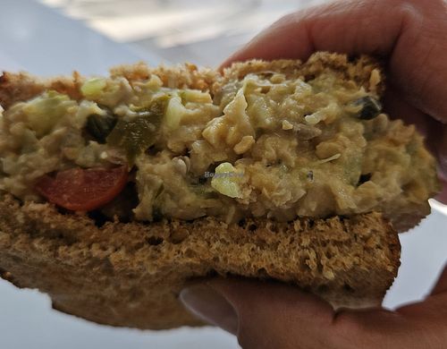 Tuna sandwich (not tuna) delicious 😋 at 11:11 in Newton