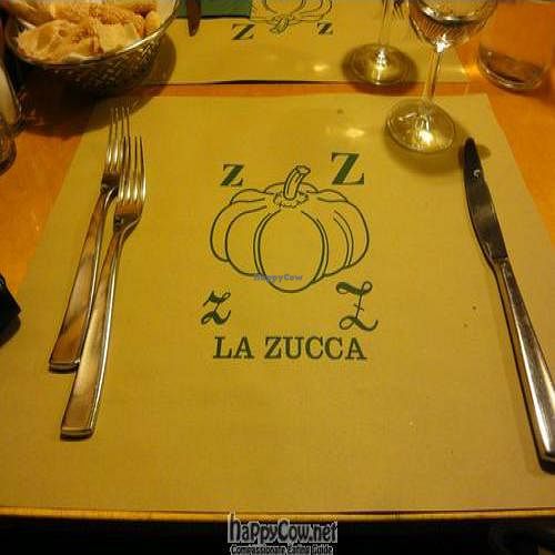 placemat  at La Zucca in Venice