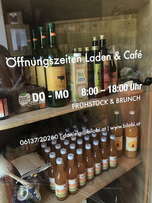Opening hours. Serving breakfast and brunch   at Bilobi Laden & Cafe in Strobl